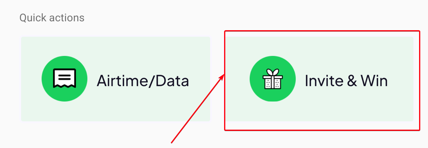 The Invite & Win tab for sharing referral tags on Crane.
